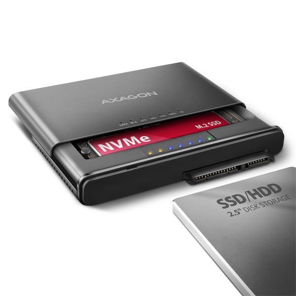 AXAGON SA-CC USB-C 10Gbps M.2 NVMe + SATA SSD/HDD adapter (ADSA-CC)